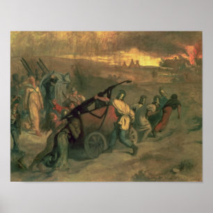 Poster Les pompiers de village, 1857