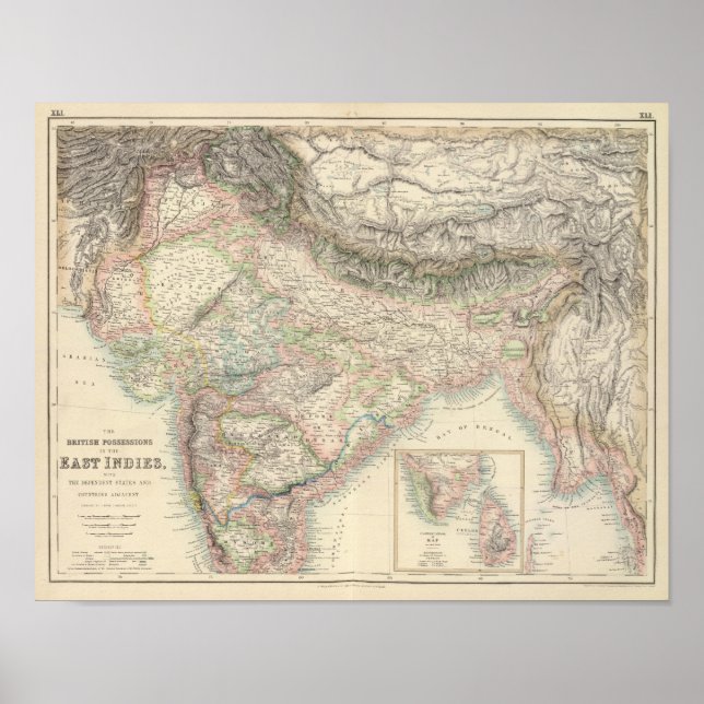 Poster Les possessions britanniques aux Indes orientales (Devant)