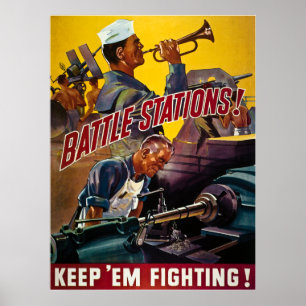 Poster Les postes de combat ! Continuez À Combattre Em ! 