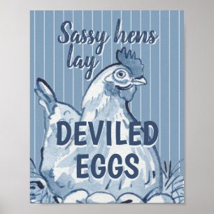 Poster Les Poules Sassy Possèdent Des Oeufs Dévastés Funn