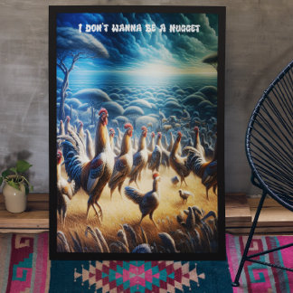Poster Les Poulets Dansent À Travers Les Champs