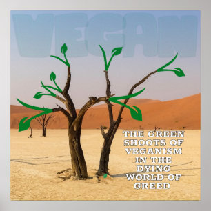 Poster Les pousses vertes de l'art mural végéniste