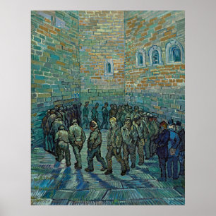 Poster Les prisonniers de Vincent van Gogh en exercice
