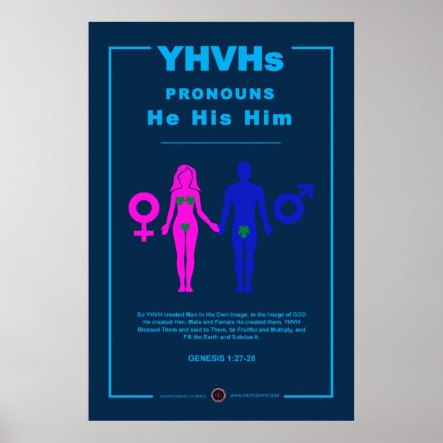 Poster Les pronouns du YHVH (Devant)