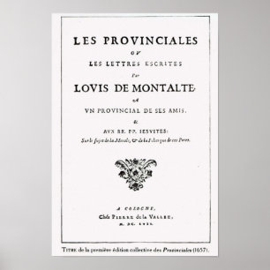 Poster Les Provinciales' par Blaise Pascal