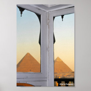 Poster Les Pyramides De Giza Depuis L'Hôtel Pyramisa