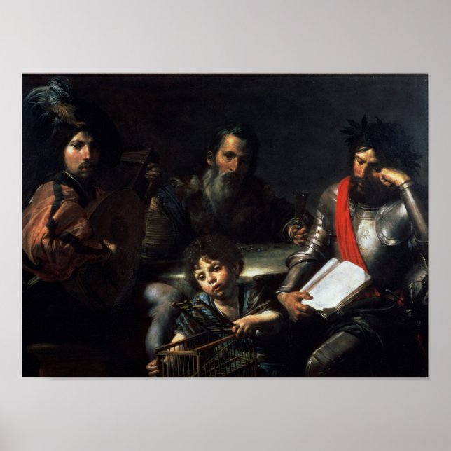 Poster Les quatre ans de l'homme, c.1626-7 (Devant)