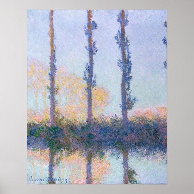 Poster Les quatre arbres (1891) par Claude Monet (Devant)