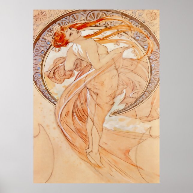 Poster Les Quatre Arts - Danse, Art Nouveau Vintage (Devant)