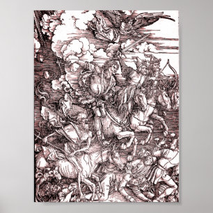 Poster Les quatre cavaliers de l'Apocalypse (Dürer, 1498)
