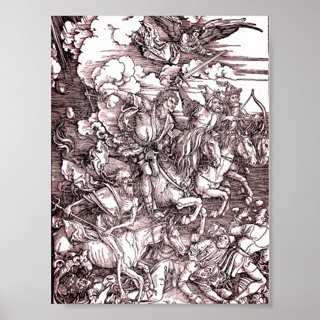 Poster Les quatre cavaliers de l'Apocalypse (Dürer, 1498) (Devant)