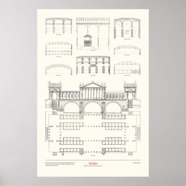 Poster Les quatre livres d'architecture - Ponts (Devant)