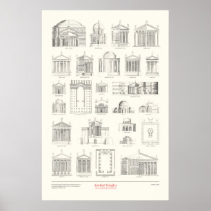 Poster Les Quatre Livres d'Architecture - Temples Antique