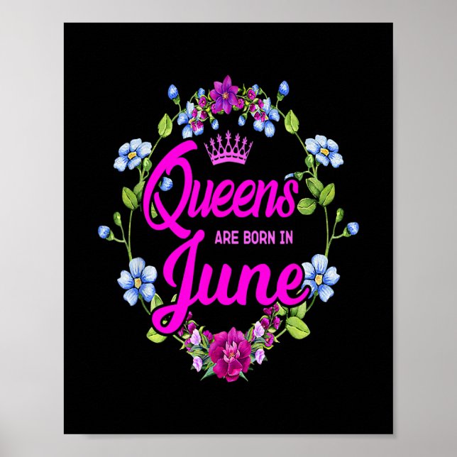 Poster Les reines sont nées en juin Anniversaire Pour les (Devant)