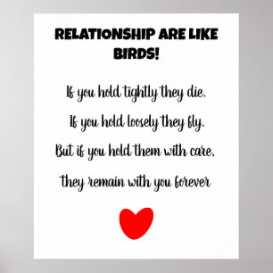 Poster Les relations sont comme les oiseaux aiment