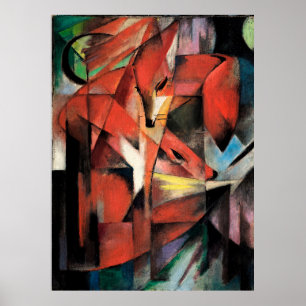 Poster Les renards de Franz Marc (1913)