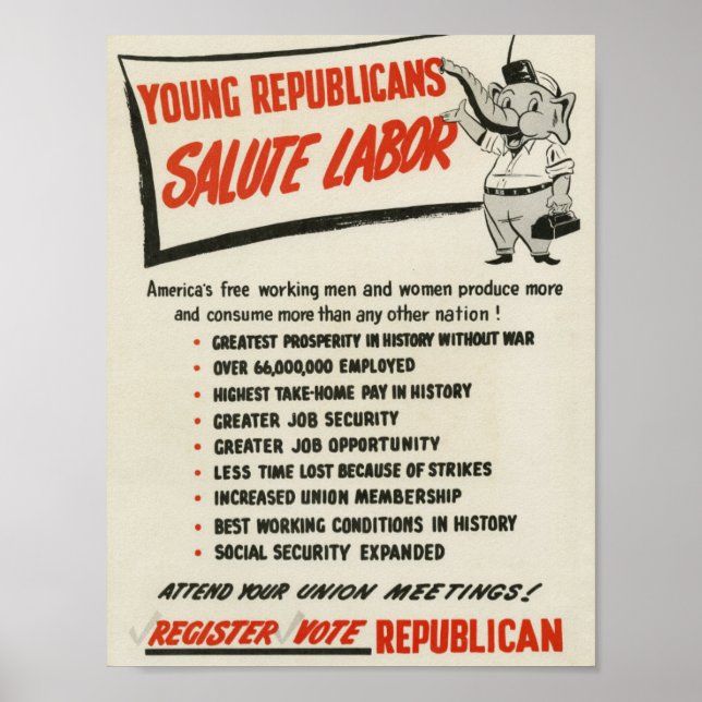 Poster Les républicains saluent le travail (Devant)