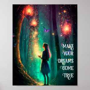 Poster Les rêves de forêts enchantées de fées magiques de