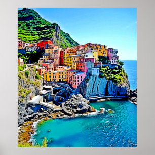 Poster Les rêves de la falaise : les couleurs de Manarola