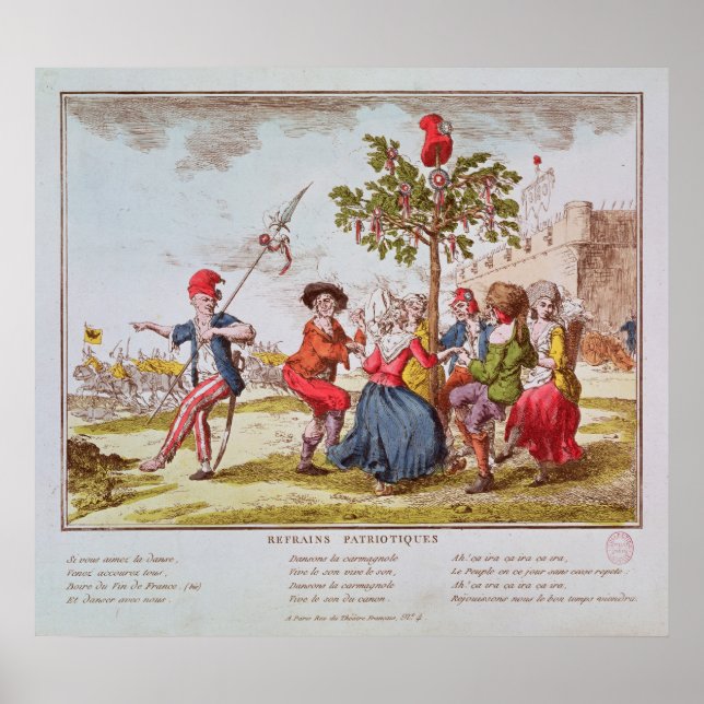 Poster Les révolutionnaires français dansent le carmagnol (Devant)