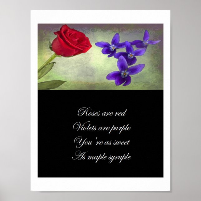 Poster Les roses sont rouges, les violettes sont violette (Devant)
