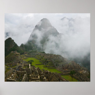 Poster Les ruines antiques de Machu Picchu avec les Andes