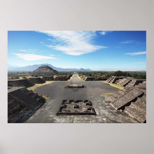 Poster Les ruines de Teotihuacan (Devant)