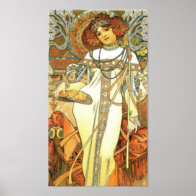 Poster Les saisons : Automne - Alphonse Mucha (1900) (Devant)