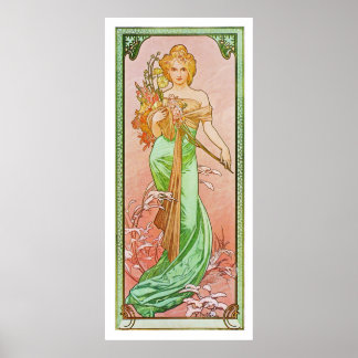 Poster Les saisons : Printemps Printemps, 1900 Alphonse M