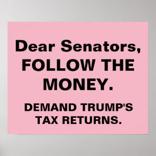 Poster Les Sénateurs Suivent L'Argent Trump Les Retours D