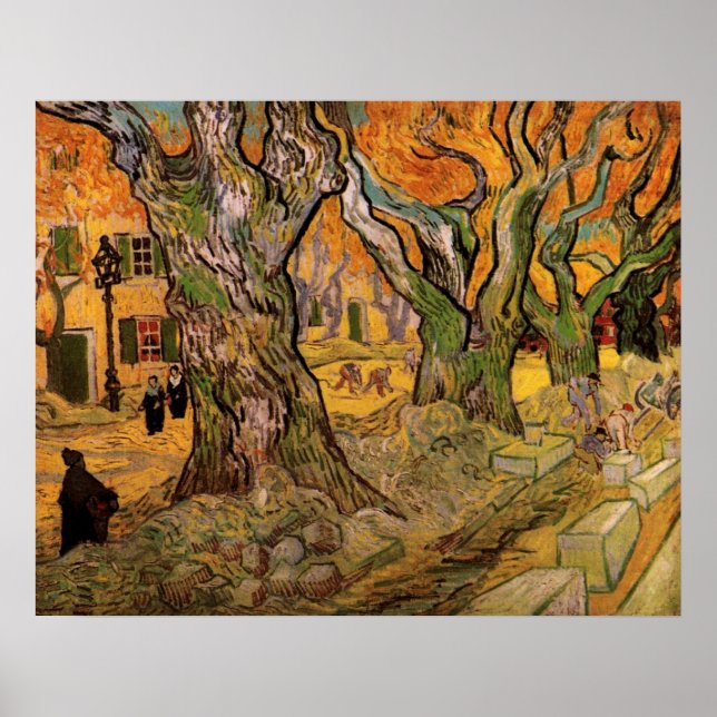 Poster Les sens de la route par Vincent van Gogh (Devant)