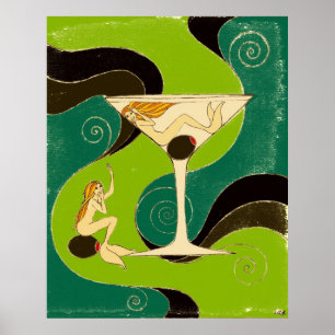 Poster Les sirènes dans un Martini