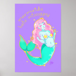 Poster Les sirènes détestent la misogynie 14" x 11" Poste