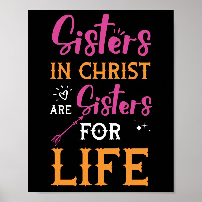 Poster Les Soeurs Femmes En Christ Sont Soeurs Pour La Vi (Devant)