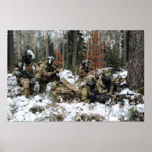 Poster Les soldats cherchent des menaces