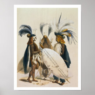 Poster Les soldats de zoulou d'Army du Roi Panda's,