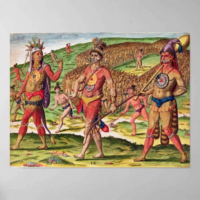 Poster Les soldats d'Outina qui marchent pour couper (Devant)