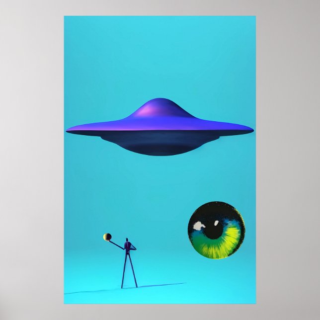 Poster Les soucoupes volantes doivent être vues et non en (Devant)