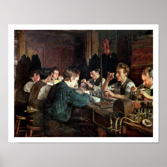 Poster Les souffleurs de verre, 1883 (huile sur toile) (Devant)