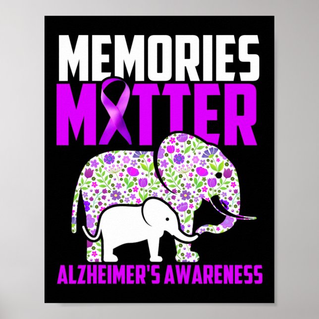 Poster Les souvenirs comptent Alzheimer's Awareness Eleph (Devant)