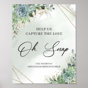 Poster Les succulentes nous aident à capturer l'amour oh