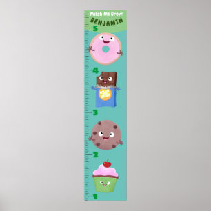 Poster Les sucreries mignonnes traite dessin graphique de