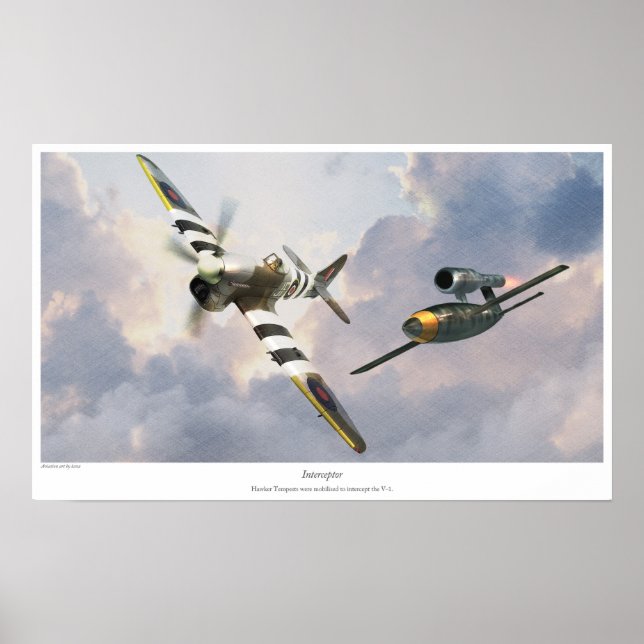 Poster Les tempêtes Hawker ont été mobilisées pour interc (Devant)