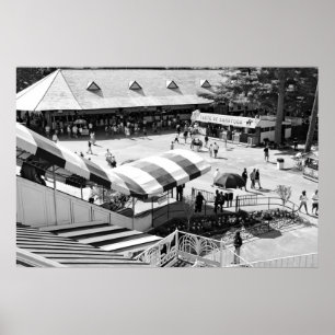 Poster Les tentes rouges et blanches célèbres à la course