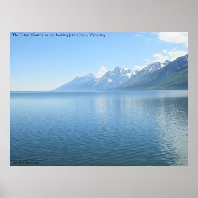 Poster Les Teton Mountains surplombant le lac Jenny (Devant)