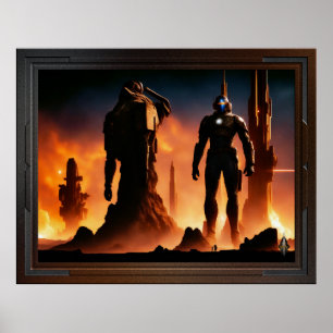 Poster Les Titans d'Arkeros AI Concept Art par Xzendor7