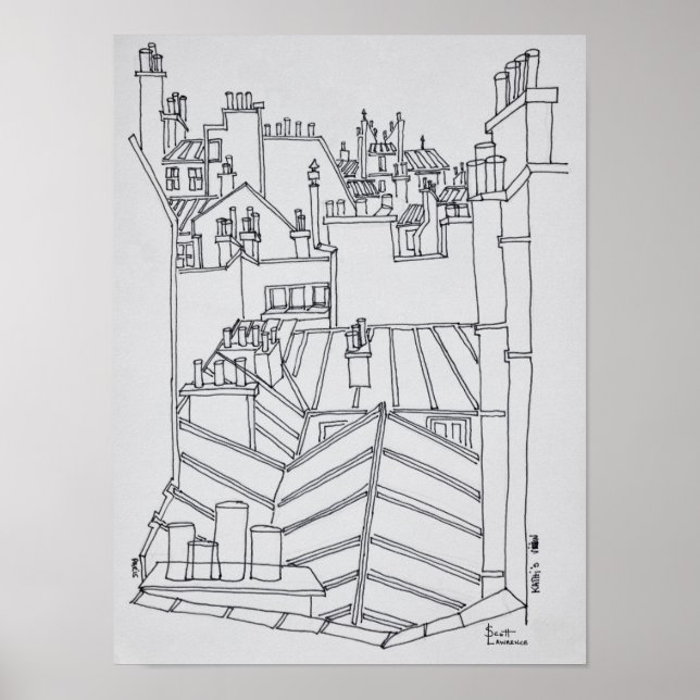Poster Les toits de Paris, France (Devant)