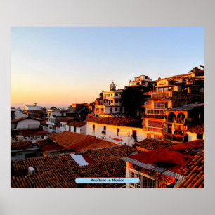 Poster Les toits du Mexique