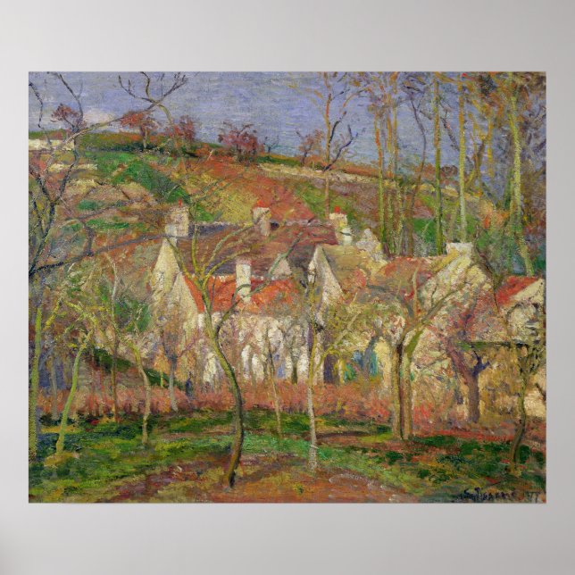 Poster Les toits rouges, ou coin d'un village (Devant)