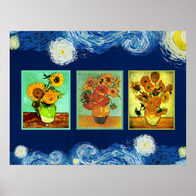 Poster Les tournesols de Van Gogh (Devant)